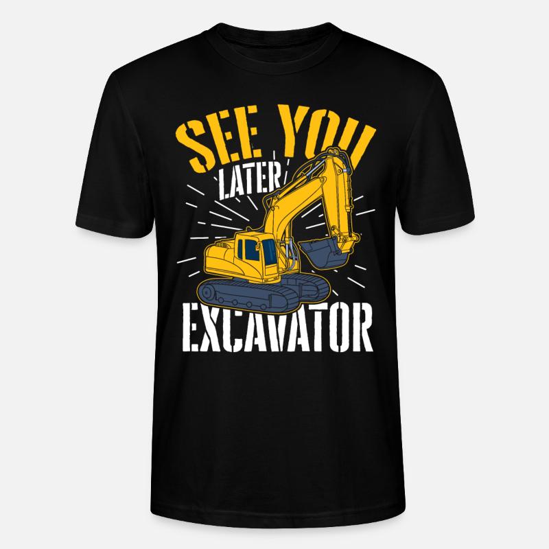 Bagger Bauarbeit Straßenbau Baggerfahren Arbeit - Stanley/Stella Unisex Bio-T-Shirt CRAFTER - Schwarz