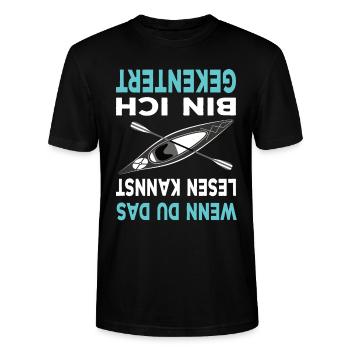 lustiger Kajak Spruch Wassersport paddeln Kanu - Stanley/Stella Unisex Bio-T-Shirt CRAFTER - Schwarz - Vorne - Alina (178cm) & Michal (187cm)