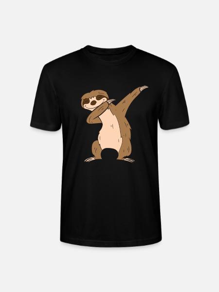 Dabbing Faultier Süßes Dabbendes Faultier - Stanley/Stella Unisex Bio-T-Shirt CRAFTER - Schwarz