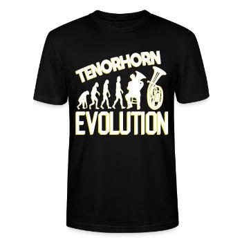 Tenor horn brass instrument musical instrument - Stanley/Stella CRAFTER Unisex Organic T-Shirt - black - Front - Alina (178cm) & Michal (187cm)