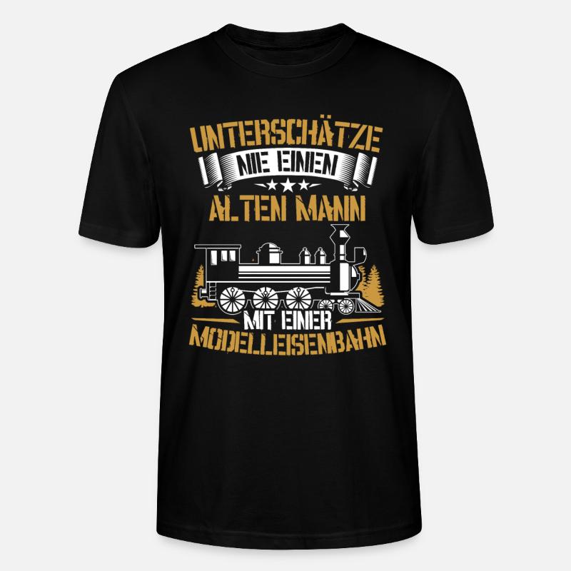 Modelleisenbahn Geschenk Eisenbahn Modellbauer - Stanley/Stella Unisex Bio-T-Shirt CRAFTER - Schwarz