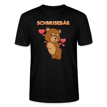 Schmusefreund Schmuse - Stanley/Stella Unisex Bio-T-Shirt CRAFTER - Schwarz - Vorne - Alina (178cm) & Michal (187cm)
