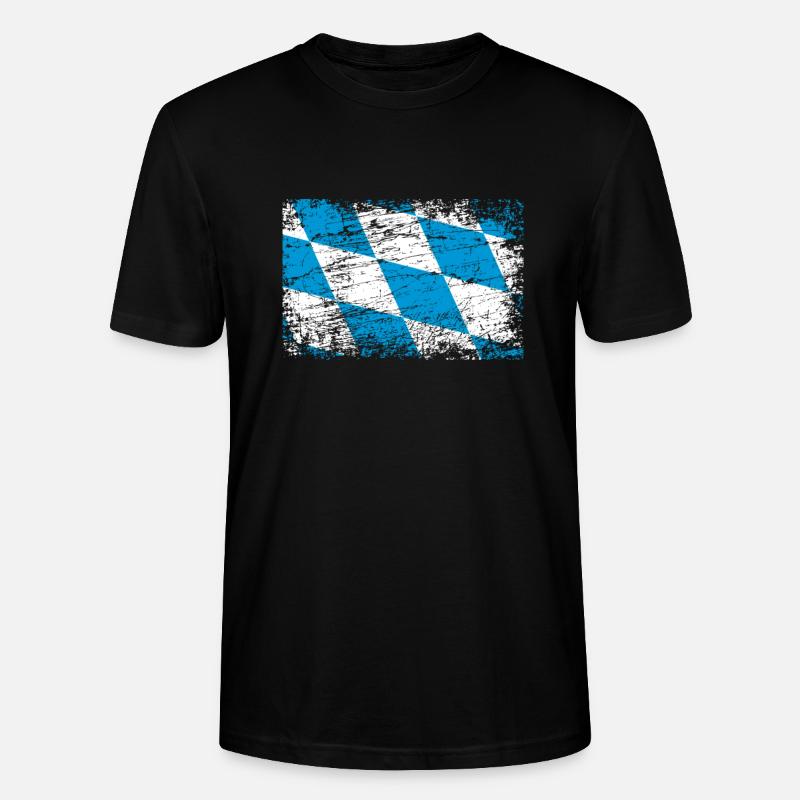 Drapeau drapeau bavarois Bavière - T-shirt bio CRAFTER Stanley Stella Unisexe - noir