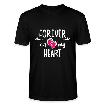 fille morte bébé amour coeur tristesse adieu mort - T-shirt bio CRAFTER Stanley Stella Unisexe - noir - Devant - Alina (178cm) & Michal (187cm)