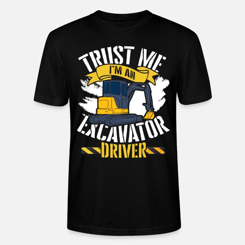 Excavator civil engineering construction work road construction dredging - Stanley/Stella CRAFTER Unisex Organic T-Shirt - black