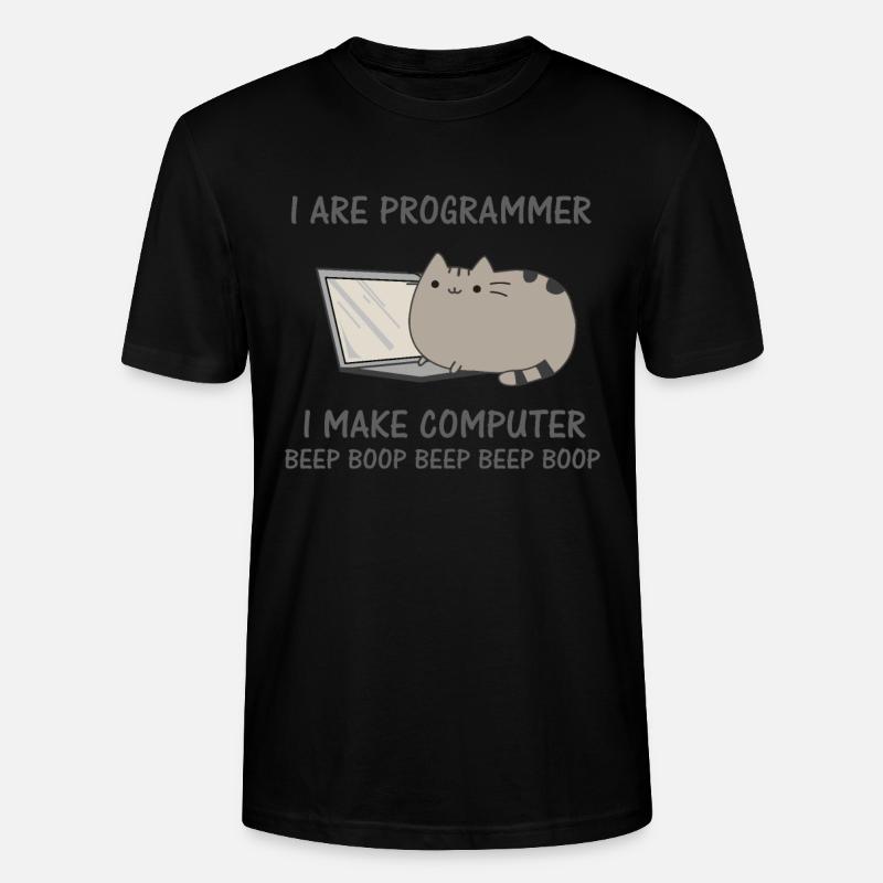 Programierer lustige Katze Computer Nerd - Stanley/Stella Unisex Bio-T-Shirt CRAFTER - Schwarz