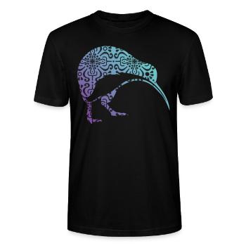 Maori Kiwi Tribal Aboriginal New Zealand Bird Art - Stanley/Stella Unisex Bio-T-Shirt CRAFTER - Schwarz - Vorne - Alina (178cm) & Michal (187cm)