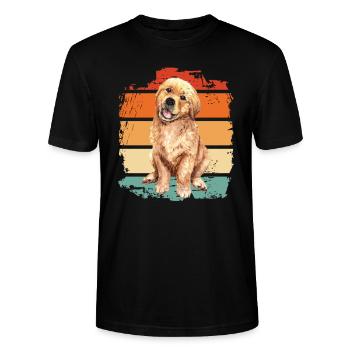 Golden Retriever - Stanley Stella CRAFTER unisex økologisk-T-shirt - sort - Foran - Alina (178cm) & Michal (187cm)