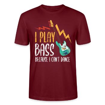 Bass player vintage - Stanley/Stella CRAFTER Unisex Organic T-Shirt - burgundy - Front - Alina (178cm) & Michal (187cm)