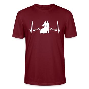 Wedding bride - Stanley/Stella CRAFTER Unisex Organic T-Shirt - burgundy - Front - Alina (178cm) & Michal (187cm)