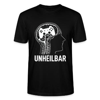 Zocken - Stanley/Stella Unisex Bio-T-Shirt CRAFTER - Schwarz - Vorne - Alina (178cm) & Michal (187cm)