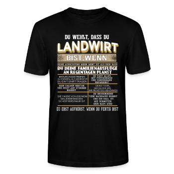 Lustiges Landwirt T-Shirt | Landwirt Bauernkind - Stanley/Stella Unisex Bio-T-Shirt CRAFTER - Schwarz - Vorne - Alina (178cm) & Michal (187cm)
