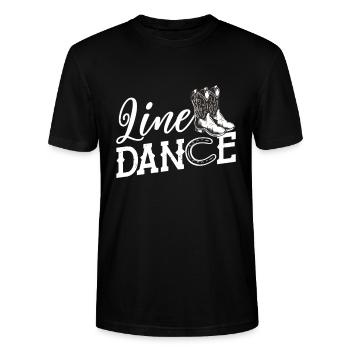 Line Dancing Horseshoe Country Line Dance - Stanley/Stella CRAFTER Unisex Organic T-Shirt - black - Front - Alina (178cm) & Michal (187cm)