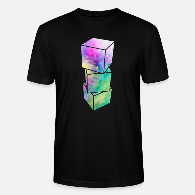3D Würfel - Stanley/Stella Unisex Bio-T-Shirt CRAFTER - Schwarz