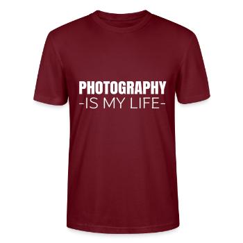 fotografía - Camiseta unisex ecológica CRAFTER de Stanley/Stella - rojo burdeos - delante - Alina (178cm) & Michal (187cm)