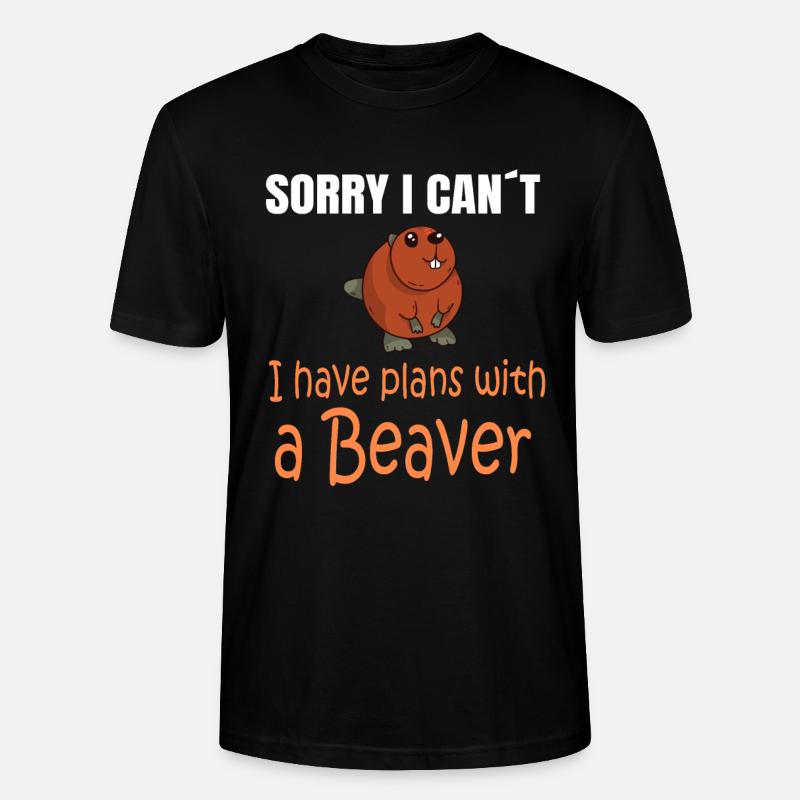 BEAVER: Plans with a Beaver - Stanley/Stella Unisex Bio-T-Shirt CRAFTER - Schwarz