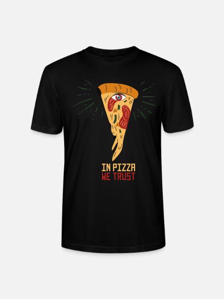In Pizza We Trust Illuminati eye triangle - Stanley/Stella CRAFTER Unisex Organic T-Shirt - black