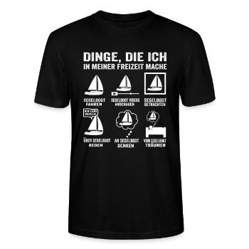 Segeln Segler Segelboot Skipper Segelschiff Hobby - Stanley/Stella Unisex Bio-T-Shirt CRAFTER - Schwarz - Vorne - Alina (178cm) & Michal (187cm)