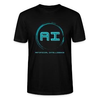 Intelligence artificielle - Intelligence artificielle - T-shirt bio CRAFTER Stanley Stella Unisexe - noir - Devant - Alina (178cm) & Michal (187cm)