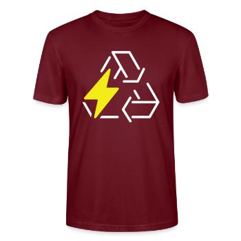 electric car - Stanley/Stella CRAFTER Unisex Organic T-Shirt - burgundy - Front - Alina (178cm) & Michal (187cm)