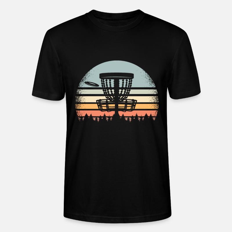 Disc Golf Retro - Stanley/Stella CRAFTER Unisex Organic T-Shirt - black