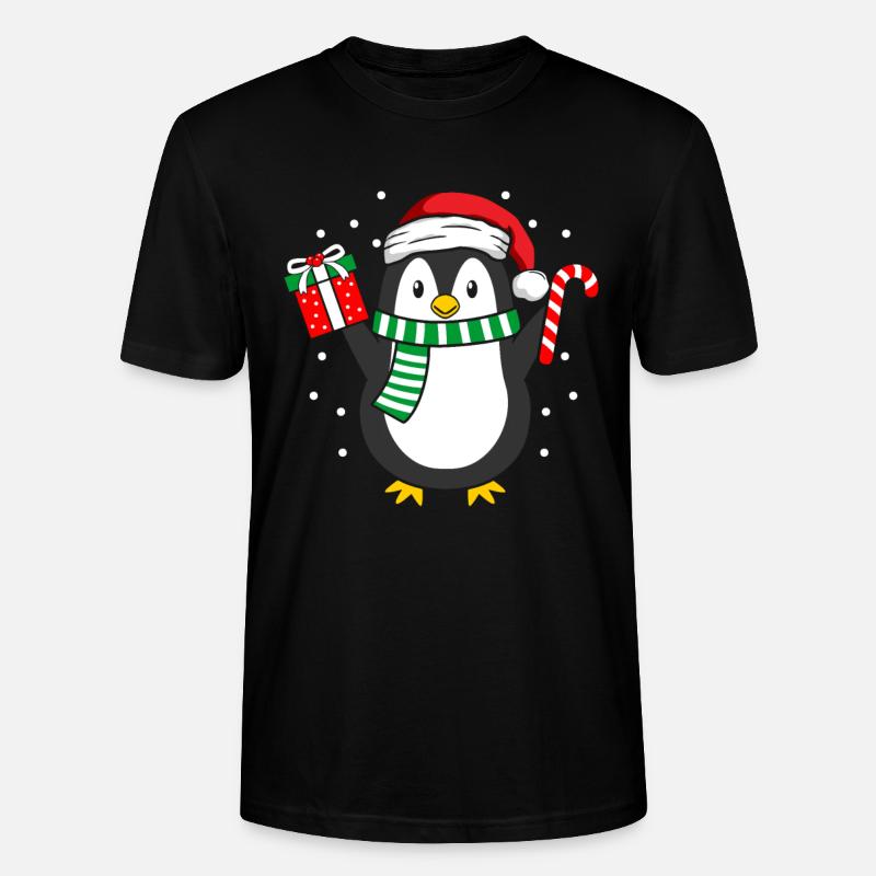 Pingouin Noël Hiver - T-shirt bio CRAFTER Stanley Stella Unisexe - noir