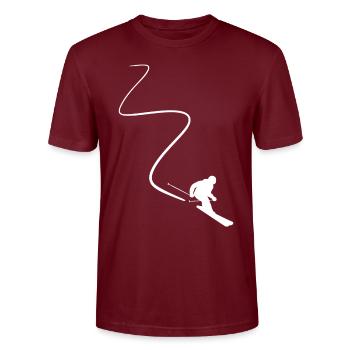 Cadeau de sports d'hiver de ski de ski de neige profonde - T-shirt bio CRAFTER Stanley Stella Unisexe - bordeaux - Devant - Alina (178cm) & Michal (187cm)