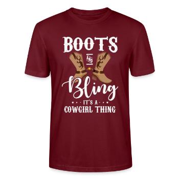 Cadeaux pour un ventilateur - T-shirt bio CRAFTER Stanley Stella Unisexe - bordeaux - Devant - Alina (178cm) & Michal (187cm)