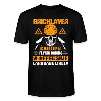 Bricklayer - Stanley/Stella CRAFTER Unisex Organic T-Shirt - black - Front - Alina (178cm) & Michal (187cm)