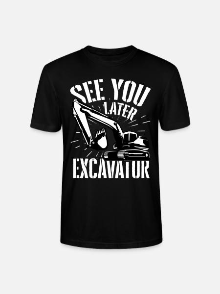 Excavator road construction - Stanley/Stella CRAFTER Unisex Organic T-Shirt - black