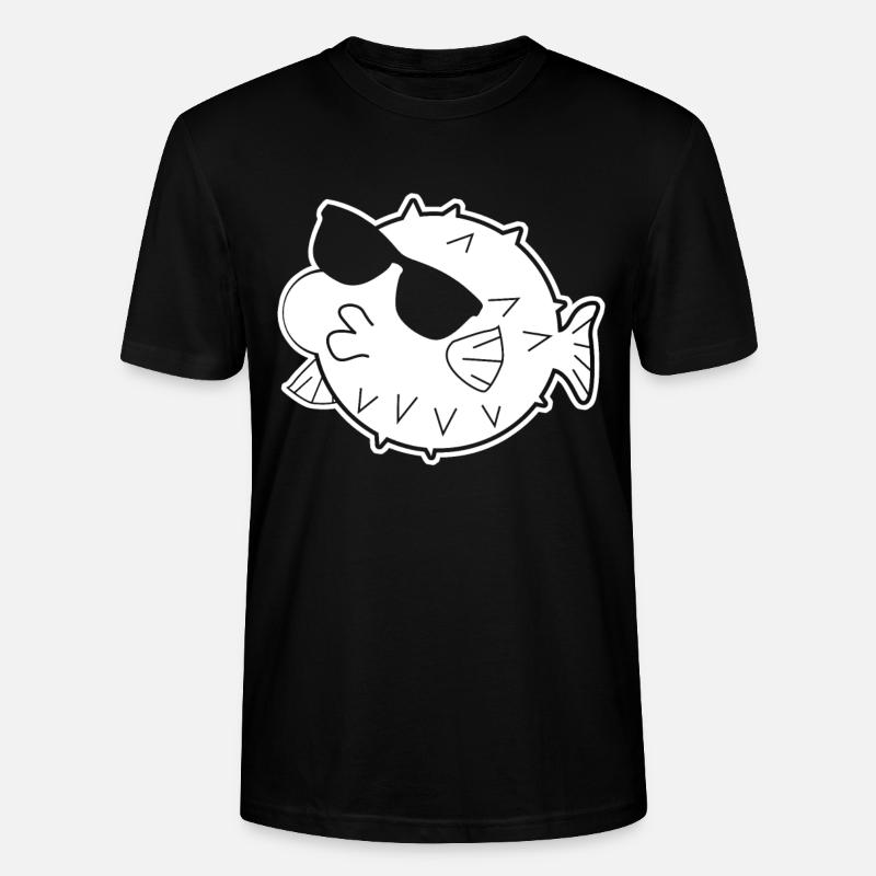 Poisson-globe avec lunettes de soleil - T-shirt bio CRAFTER Stanley Stella Unisexe - noir