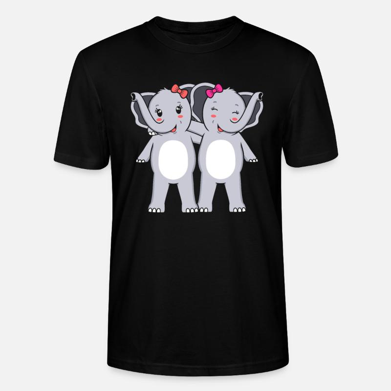 Éléphants éléphants - T-shirt bio CRAFTER Stanley Stella Unisexe - noir