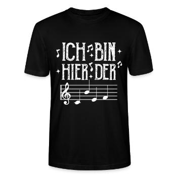 Ich Bin Hier Der Chef Chorleiter Geschenke - Stanley/Stella Unisex Bio-T-Shirt CRAFTER - Schwarz - Vorne - Alina (178cm) & Michal (187cm)