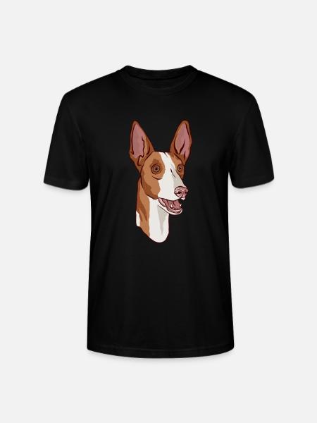 Podenco Hundekopfporträt - Stanley/Stella Unisex Bio-T-Shirt CRAFTER - Schwarz