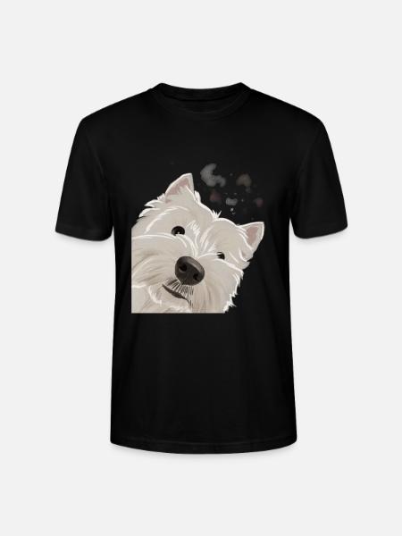 Nysgerrig West Highland Hvid Terrier Hund - Stanley Stella CRAFTER unisex økologisk-T-shirt - sort