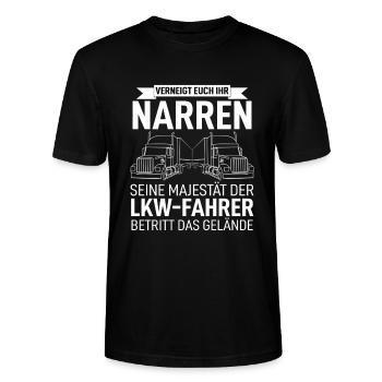 Verneigt Euch Der Lkw-Fahrer Betritt Das Gelände - Stanley/Stella Unisex Bio-T-Shirt CRAFTER - Schwarz - Vorne - Alina (178cm) & Michal (187cm)