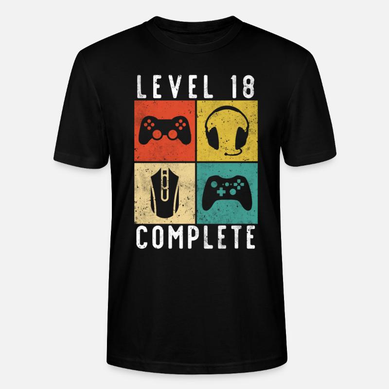 18e anniversaire de jeu complet - T-shirt bio CRAFTER Stanley Stella Unisexe - noir