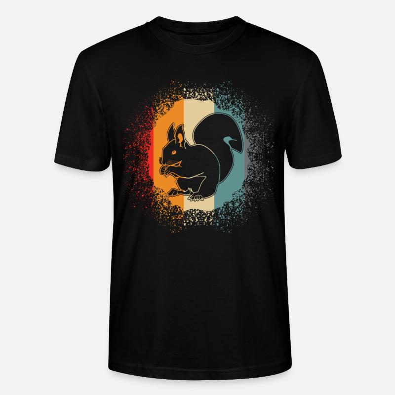 Eichhörnchen Squirrel - Retro Eichörnchen - Stanley/Stella Unisex Bio-T-Shirt CRAFTER - Schwarz