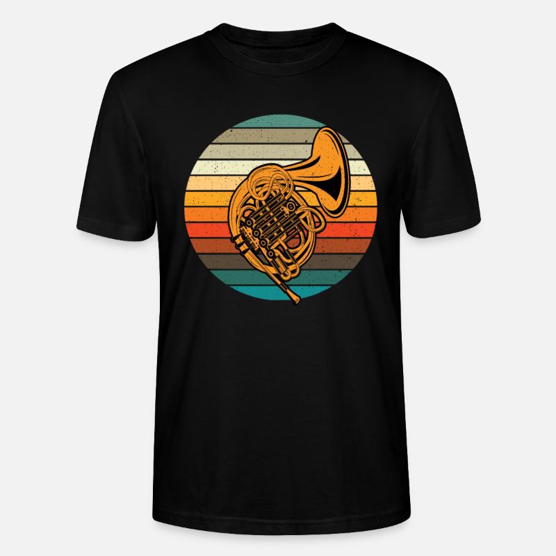 horn - Stanley/Stella CRAFTER Unisex Organic T-Shirt - black