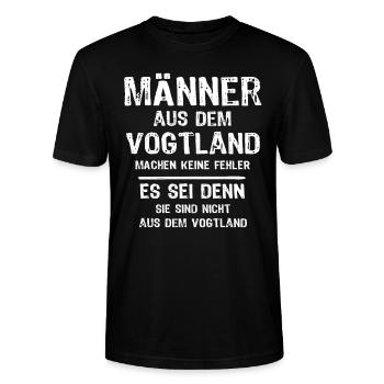 Vogtland Männer Vogtländer Sprüche - Stanley/Stella Unisex Bio-T-Shirt CRAFTER - Schwarz - Vorne - Alina (178cm) & Michal (187cm)