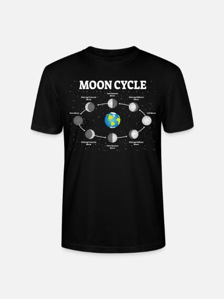 Moon Faser Moon Faser Moon Fuldmåne Astronomi - Stanley Stella CRAFTER unisex økologisk-T-shirt - sort
