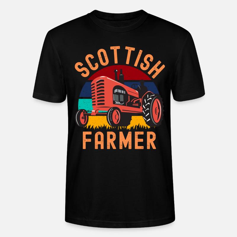 Schottischer Bauer auf Traktor - Stanley/Stella Unisex Bio-T-Shirt CRAFTER - Schwarz