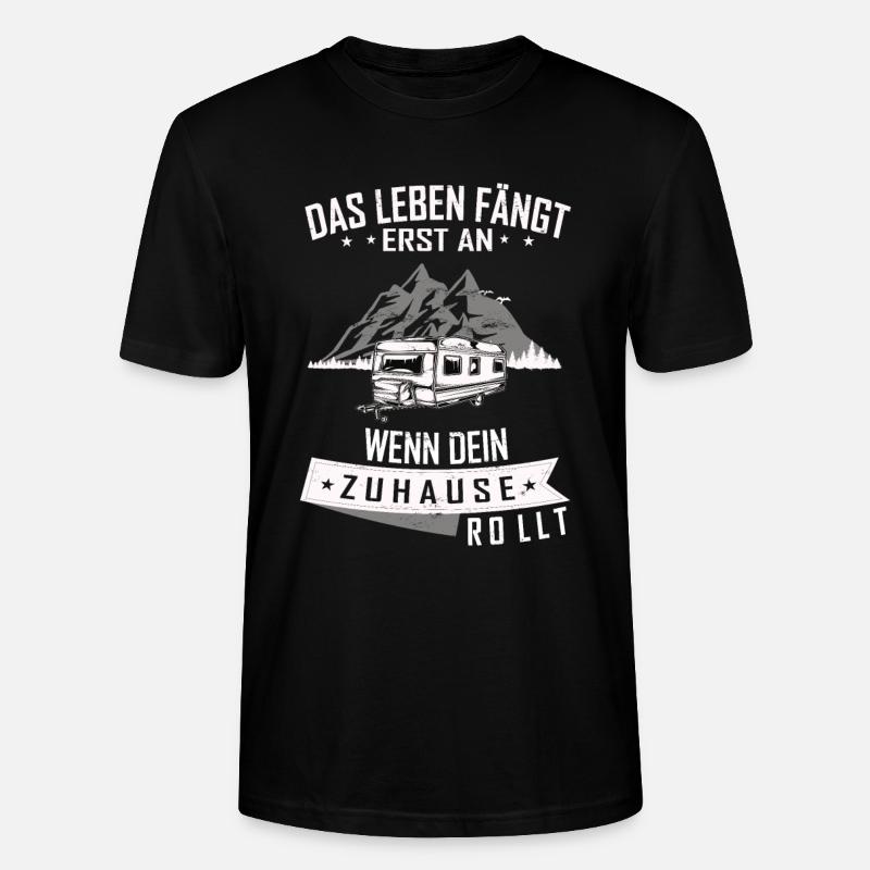 Camping mit dem wohnwagen - Stanley/Stella Unisex Bio-T-Shirt CRAFTER - Schwarz