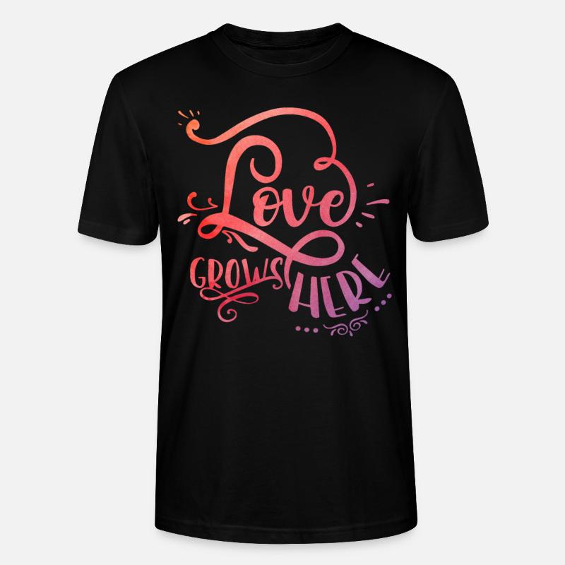 Love grows here - Stanley/Stella Unisex Bio-T-Shirt CRAFTER - Schwarz