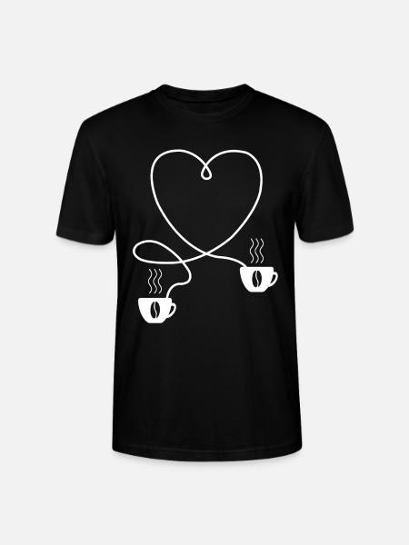 Kaffee Herz Kaffe Geschenk - Stanley/Stella Unisex Bio-T-Shirt CRAFTER - Schwarz