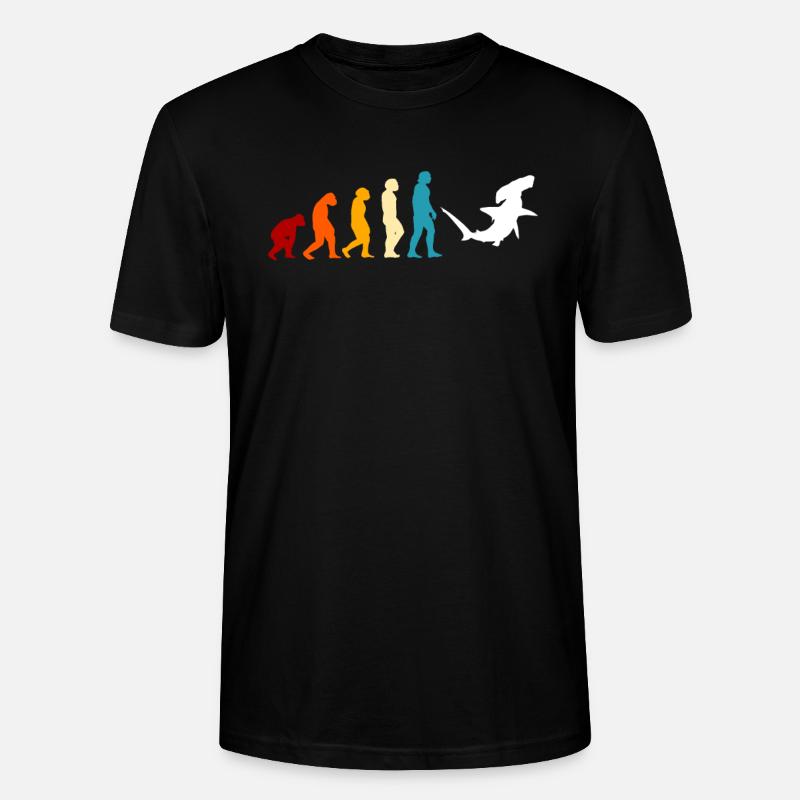 Hammerhead Shark Evolution - Stanley/Stella CRAFTER Unisex Organic T-Shirt - black
