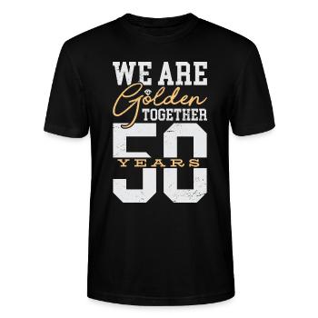 We Are Golden Couple 50 Together - Stanley/Stella CRAFTER Unisex Organic T-Shirt - black - Front - Alina (178cm) & Michal (187cm)