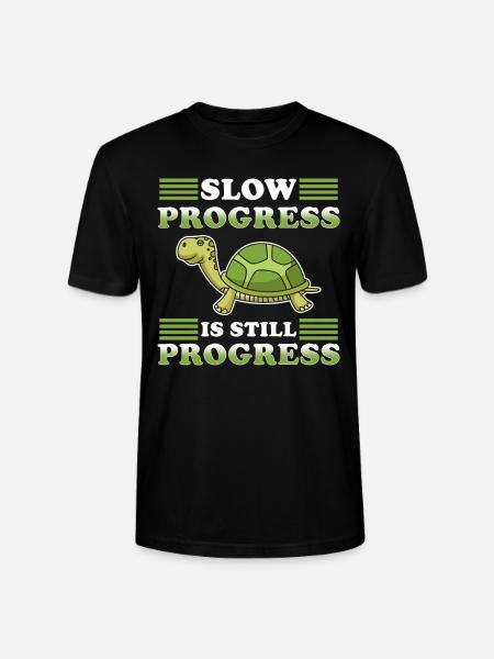 Schildkröte lustiger Spruch langsam - Stanley/Stella Unisex Bio-T-Shirt CRAFTER - Schwarz