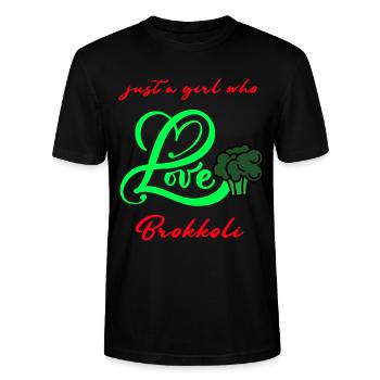 seulement une femme qui aime le brocoli végétarien - T-shirt bio CRAFTER Stanley Stella Unisexe - noir - Devant - Alina (178cm) & Michal (187cm)