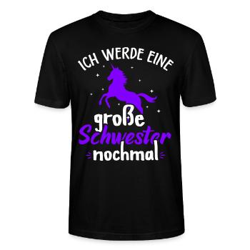 Große Schwester 2021 - Stanley/Stella Unisex Bio-T-Shirt CRAFTER - Schwarz - Vorne - Alina (178cm) & Michal (187cm)